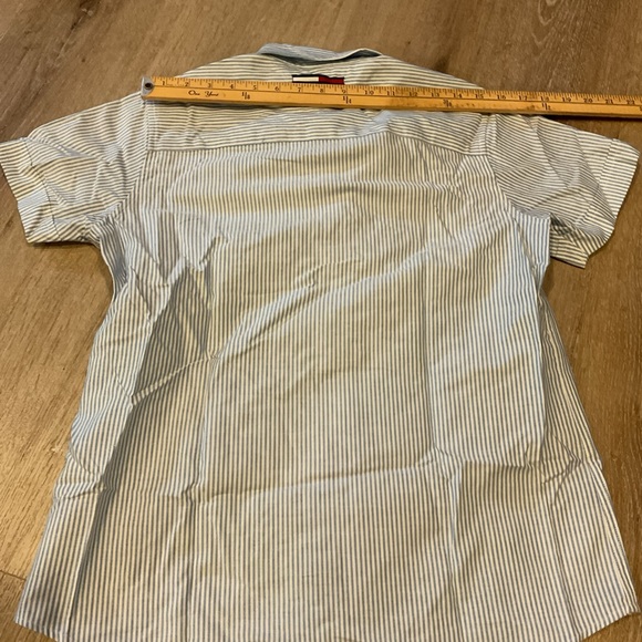 Tommy Hilfiger - Butter Down Short Sleeve Striped Shirt - Blue - Ladies Size 8 - Picture 6 of 11